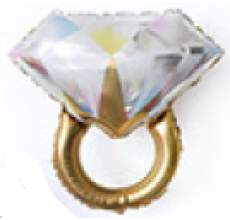 Кільце з діамантом золото жовте 3 Фігура Фольга